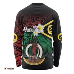 Amazing Aussie Australia South Sea Islanders Vanuatu Special Original Flag In Polynesian Style Long Sleeve T-shirt