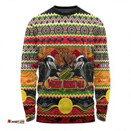 Amazing Aussie Australia Christmas Aboriginal Custom Aboriginal Dreamtime Wangkarnal Crows Long Sleeve T-shirt