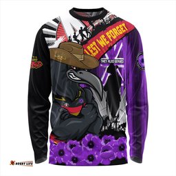 Amazing Aussie Adelaide Crows ANZAC Day Honor Purple Valor And Spirit Long Sleeve T-shirt