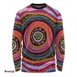 Amazing Aussie Australia Aboriginal Aboriginal Showcasing Dot Art Design Long Sleeve T-shirt