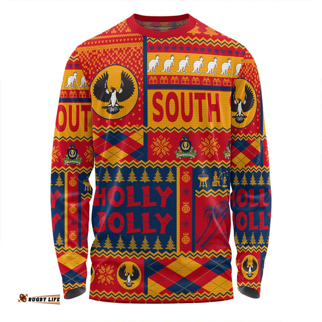 South Australia Christmas Long Sleeve T-shirt - Holly Jolly Chrissie Long Sleeve T-shirt
