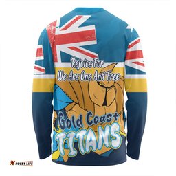 Gold Coast Titans Long Sleeve T-shirt - Happy Australia Day We Are One And Free