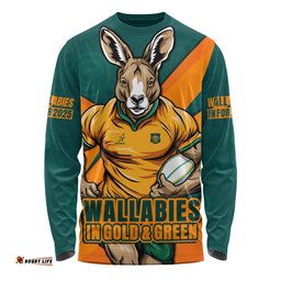 Amazing Aussie Aussie Wallabies Aboriginal Strength Wear Wallabies Rugby Edition Orange Long Sleeve T-shirt