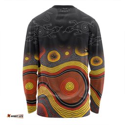 Amazing Aussie Australia Aboriginal Custom Dreaming Trees And Goanna In Dot Pattern Long Sleeve T-shirt