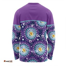 Amazing Aussie Australia Aboriginal Custom Purple Abstract Seamless Pattern With Aboriginal Inspired Long Sleeve T-shirt