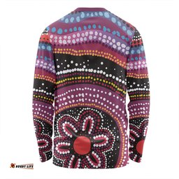 Amazing Aussie Australia Dot Painting Inspired Aboriginal Aboriginal Color Dot Inspired Long Sleeve T-shirt