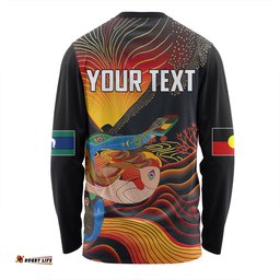 Australia Aboriginal Custom Long Sleeve T-shirt - Rainbow Serpent In Aboriginal Dreaming Art Inspired Long Sleeve T-shirt