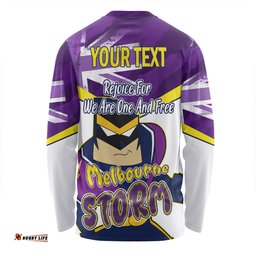 Melbourne Storm Long Sleeve T-shirt - Happy Australia Day We Are One And Free V2