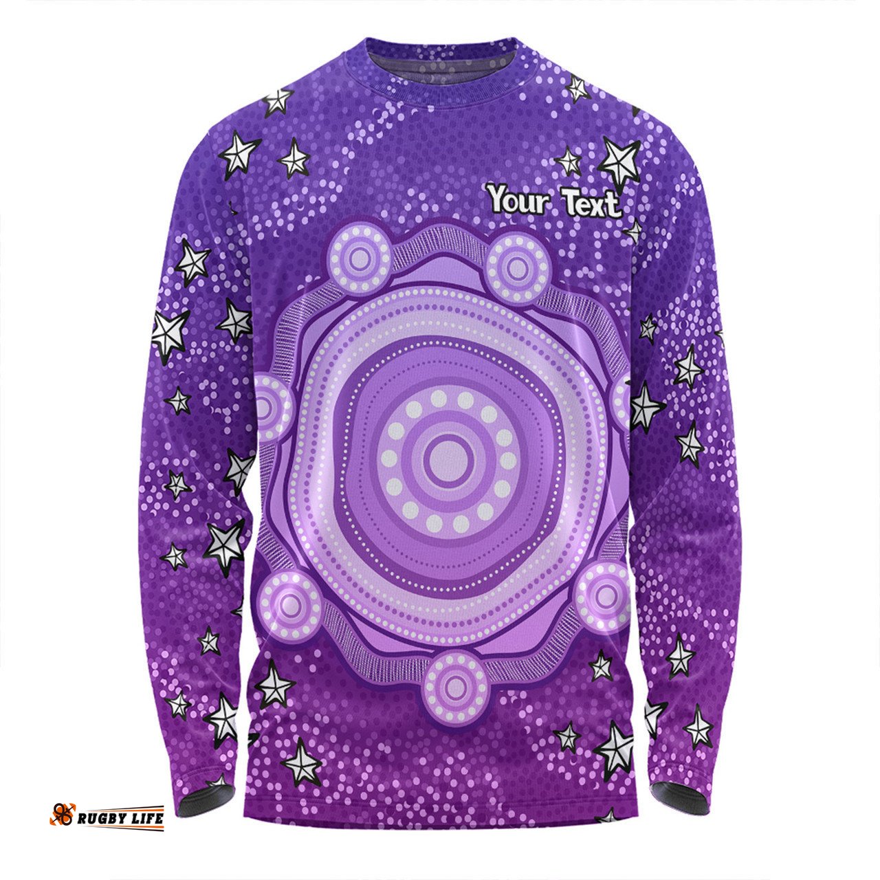 Amazing Aussie Australia Aboriginal Custom Purple Dot Painting Art Washo Long Sleeve T-shirt