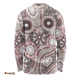 Amazing Aussie Australia Aboriginal Brown Aboriginal Dot Art Inspired Long Sleeve T-shirt