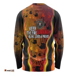 Australia Long Sleeve T-shirt Naidoc Hand Rock Art Indigenous Golden Style