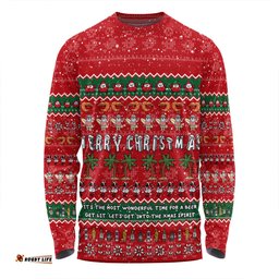 Amazing Aussie Australia Christmas Custom Aussie Ugly Christmas Let's Get Lit Long Sleeve T-shirt