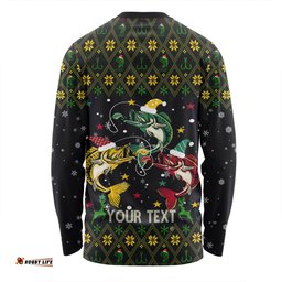 Amazing Aussie Australia Christmas Fishing Custom Merry Fishmas Fishing Ugly Christmas Long Sleeve T-shirt