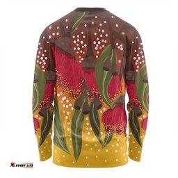 Amazing Aussie Australia Aboriginal Red Eucalyptus Aboriginal Dot Art Long Sleeve T-shirt