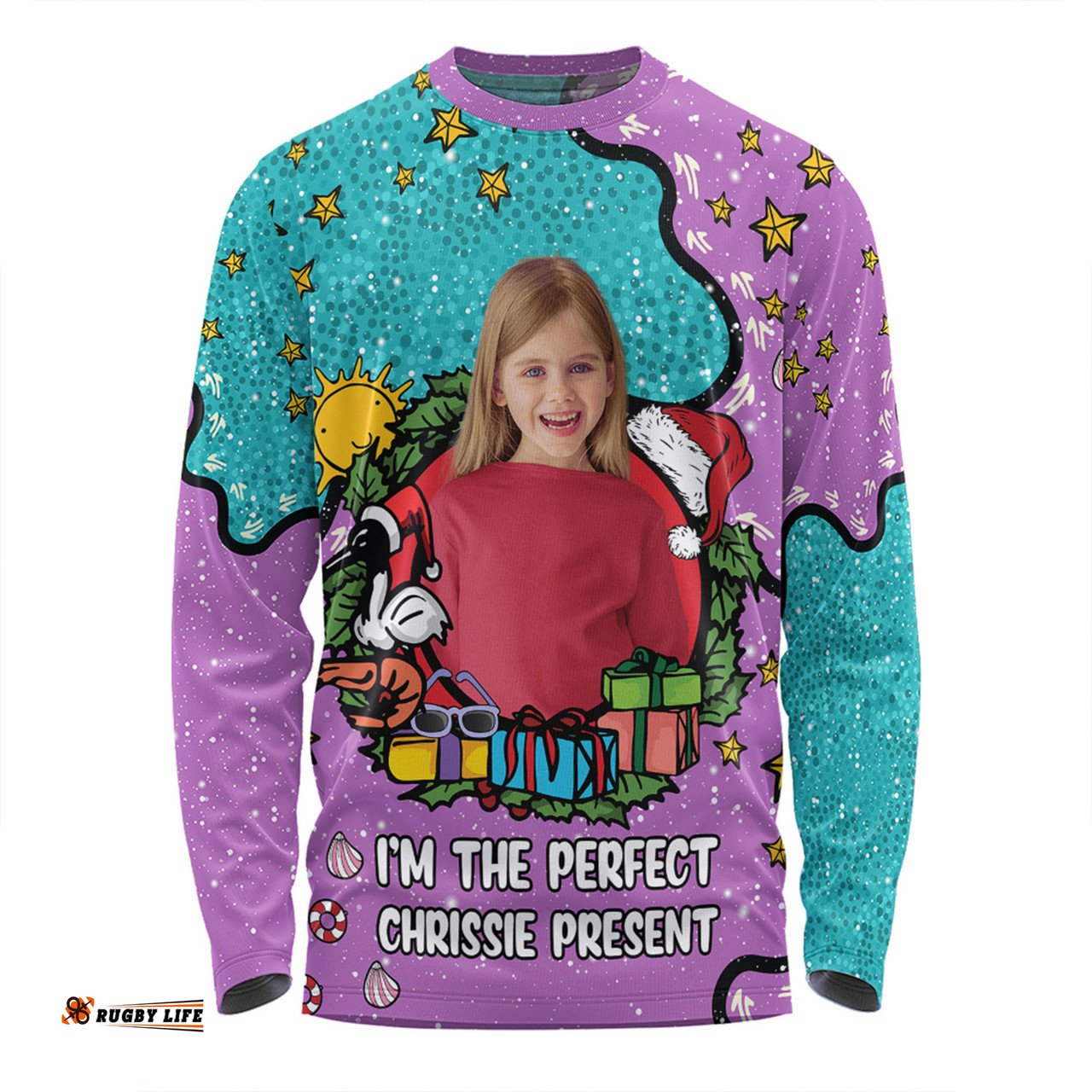 Australia Christmas Custom Long Sleeve T-shirt - I'm the Perfect Present Purple Long Sleeve T-shirt