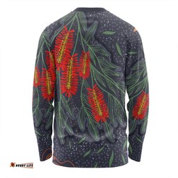 Amazing Aussie Australia Flowers Aboriginal Bottle Brush Medicinal Plant Art Long Sleeve T-shirt