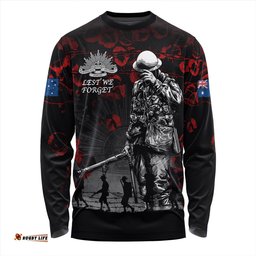 Amazing Aussie Australia Anzac Day Poppy Pride Honoring The Fallen Long Sleeve T-shirt