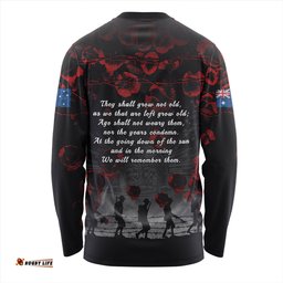 Amazing Aussie Australia Anzac Day Poppy Pride Honoring The Fallen Long Sleeve T-shirt