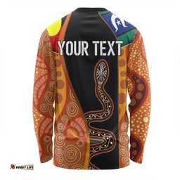 Amazing Aussie Australia Aboriginal Custom Indigenous Rainbow Serpent Inspired Long Sleeve T-shirt