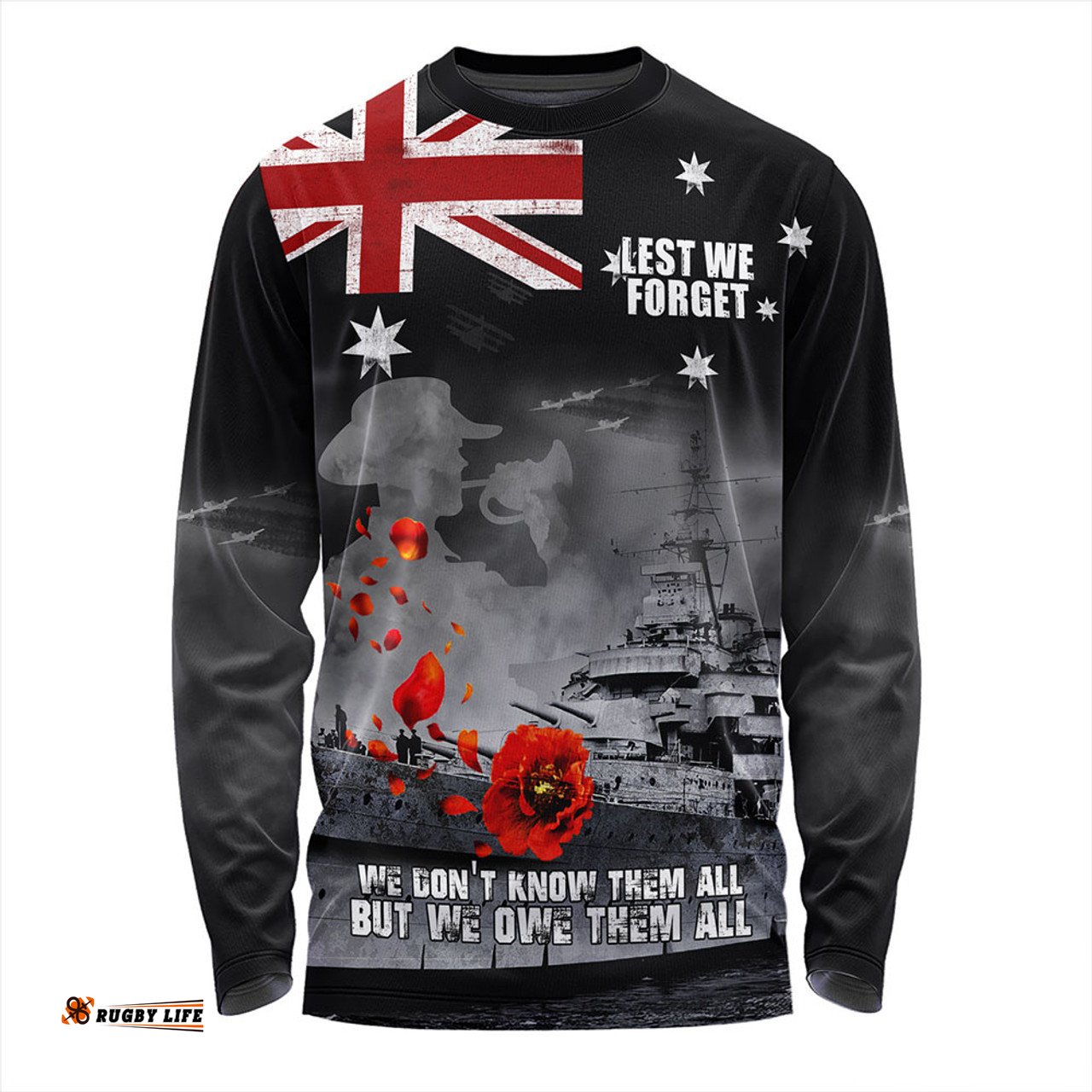 Amazing Aussie Australia Anzac Day Guardian Of The Seas Lest We Forget Long Sleeve T-shirt