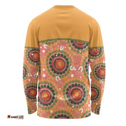 Amazing Aussie Australia Aboriginal Custom Abstract Seamless Pattern With Aboriginal Inspired Long Sleeve T-shirt