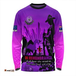 Amazing Aussie Australia Anzac Day Animal Companions Forever Remembered Long Sleeve T-shirt