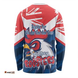 Sydney Roosters Long Sleeve T-shirt - Happy Australia Day We Are One And Free