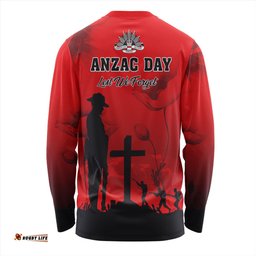 Australia Long Sleeve T-shirt Anzac Day Lest We Forget Red Poppy