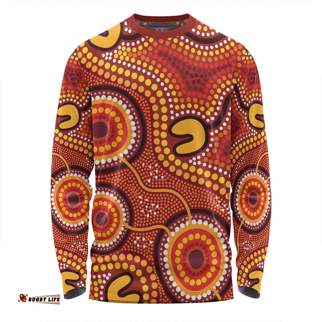 Amazing Aussie Australia Aboriginal Connection Concept Dot Aboriginal Colorful Painting Long Sleeve T-shirt