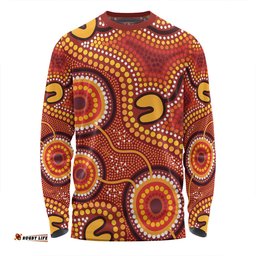Amazing Aussie Australia Aboriginal Connection Concept Dot Aboriginal Colorful Painting Long Sleeve T-shirt