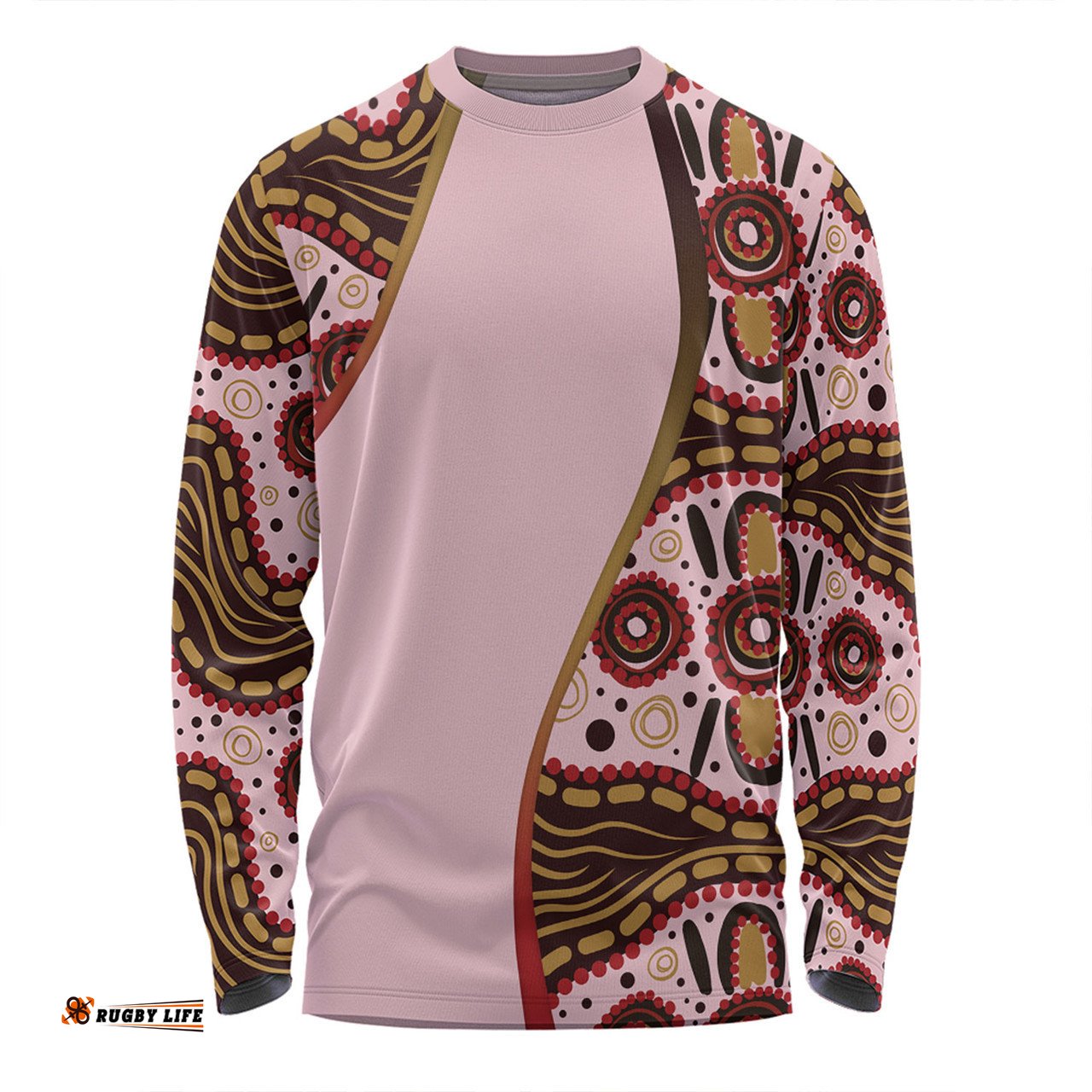 Amazing Aussie Australia Aboriginal Custom Aboriginal Inspired With Pink Background Long Sleeve T-shirt