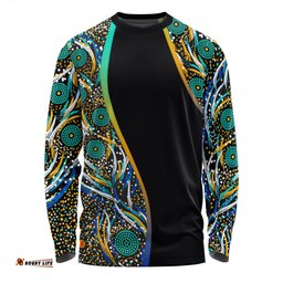 Australia Aboriginal Custom Long Sleeve T-shirt - Color Dot Dreamtime Long Sleeve T-shirt