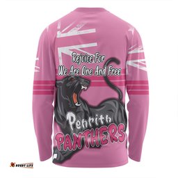 Penrith Panthers Long Sleeve T-shirt - Happy Australia Day We Are One And Free V2