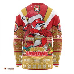 Redcliffe Dolphins Christmas Custom Long Sleeve T-shirt - Redcliffe Dolphins Santa Aussie Big Things Long Sleeve T-shirt