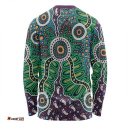 Australia Aboriginal Long Sleeve T-shirt - A Dot Painting In The Style Of Indigenous Australian Art Long Sleeve T-shirt