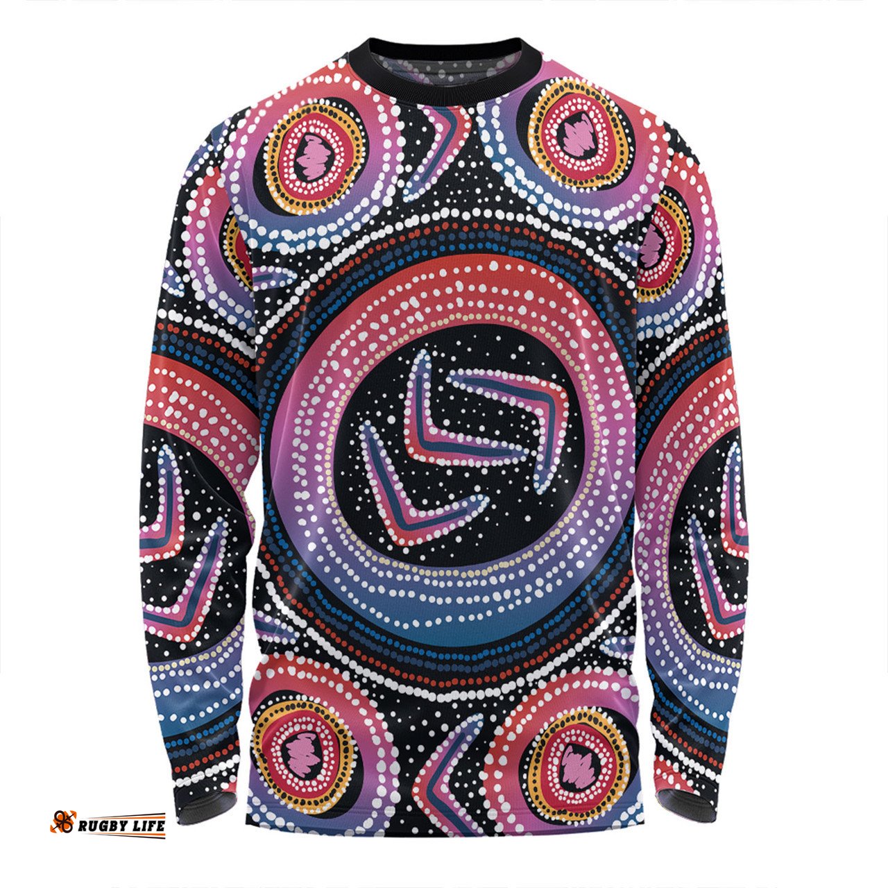 Amazing Aussie Australia Aboriginal Aboriginal Boomerang Dot Art Long Sleeve T-shirt