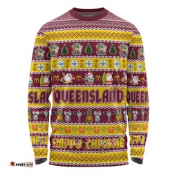 Queensland Christmas Custom Long Sleeve T-shirt - Happy Chrissie Ugly Style Long Sleeve T-shirt