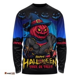 Amazing Aussie Adelaide Crows Dark Pumpkin Halloween Spirit Long Sleeve T-shirt