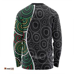 Amazing Aussie Australia Aboriginal Green Dot Art Circle Pattern From Aboriginal Art Long Sleeve T-shirt