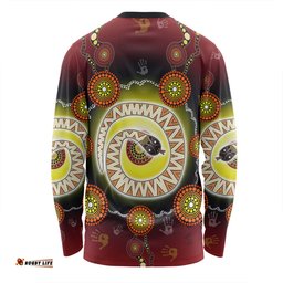 Australia Aboriginal Custom Long Sleeve T-shirt - The Rainbow Serpent Dreaming Spirit Art Long Sleeve T-shirt