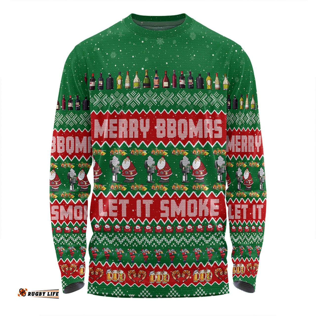 Amazing Aussie Australia Christmas Custom Merry BBQMax Let It Smoke Long Sleeve T-shirt