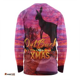 Amazing Aussie Australia Christmas Kangaroo Camping Aussie Outback Merry Christmas Long Sleeve T-shirt