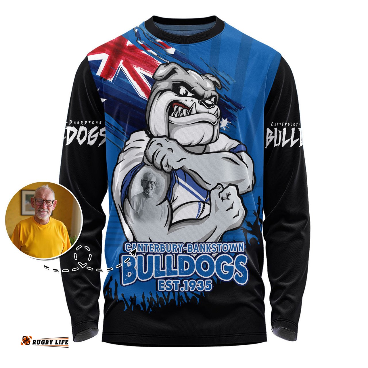 Amazing Aussie Canterbury Bankstown Bulldogs Heart Of A Fighter Tough And Fearless Long Sleeve T-shirt
