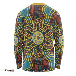 Amazing Aussie Australia Dot Painting Inspired Aboriginal Aboriginal Dot Art Color Inspired Long Sleeve T-shirt