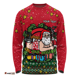 Amazing Aussie Australia Aussie Ugly Christmas Santa Present Long Sleeve T-shirt