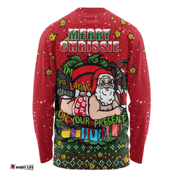 Amazing Aussie Australia Aussie Ugly Christmas Santa Present Long Sleeve T-shirt