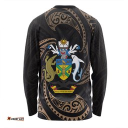 Amazing Aussie Australia South Sea Islanders Solomon Islands Gold Tribal Wave Pattern Long Sleeve T-shirt