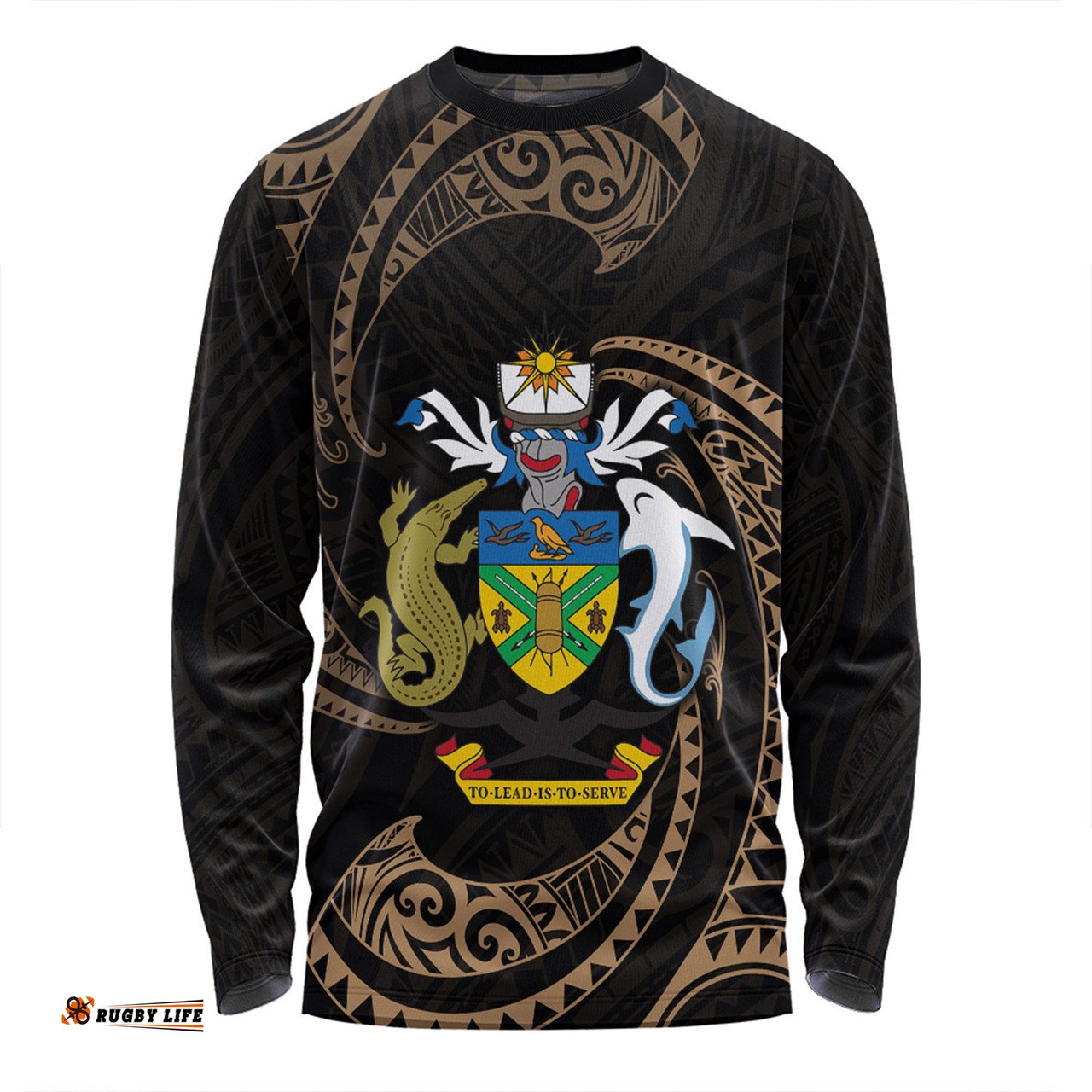 Amazing Aussie Australia South Sea Islanders Solomon Islands Gold Tribal Wave Pattern Long Sleeve T-shirt