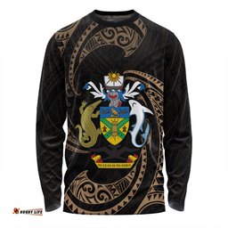 Amazing Aussie Australia South Sea Islanders Solomon Islands Gold Tribal Wave Pattern Long Sleeve T-shirt