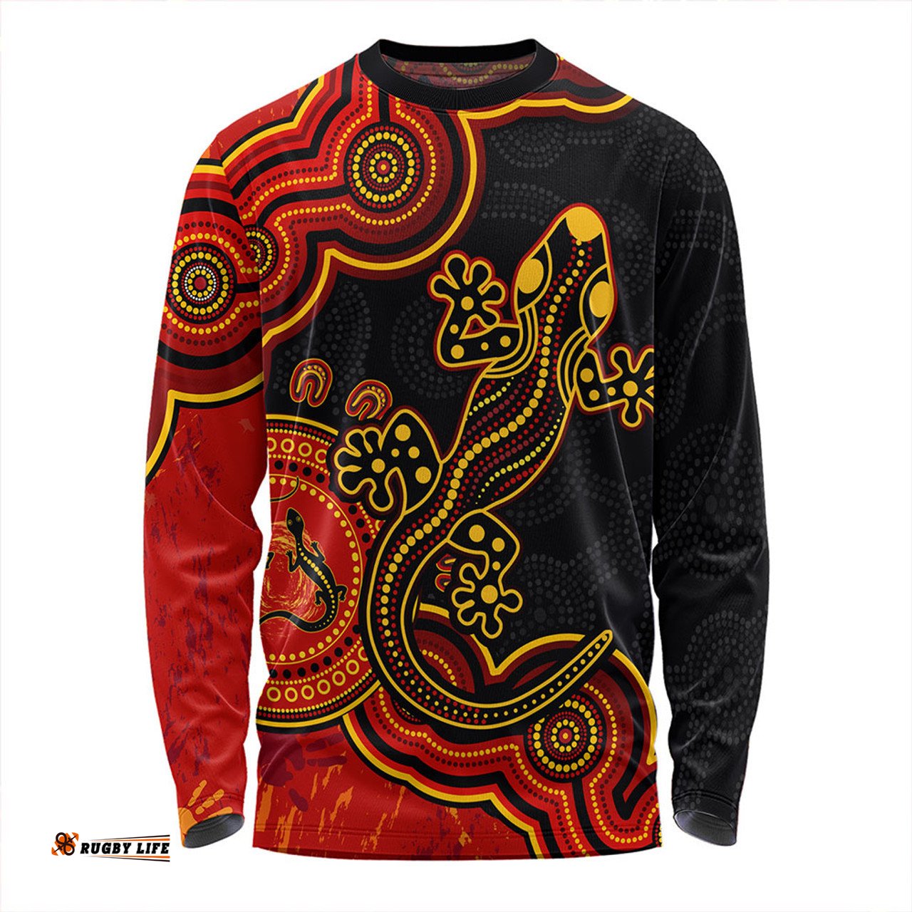Amazing Aussie Australia Aboriginal Lizard Dreaming Outback Red Long Sleeve T-shirt